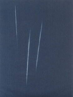 SYLVIE FLEURY (born 1961) Concetto Spaziale: SYLVIE FLEURY (born 1961) Concetto Spaziale 1993 Signé et daté au verso Tissu de jean tendu et troué Getekend en gedateerd op de achterkant Gespannen jeansstof met gaten Signed an
