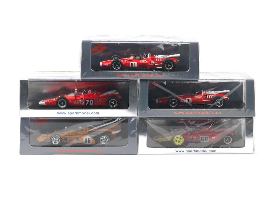 Five boxed 1:43 scale models of Indy 500 race cars, by Spark,  ((5)) (1 of 1)