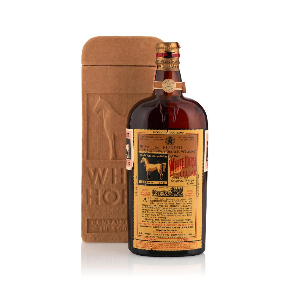 White Horse Blended Scotch c. 1950s (1 4.5qt bottle) (1 of 3)