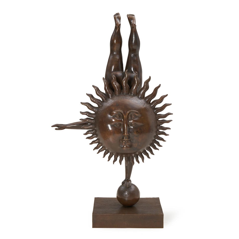 SERGIO BUSTAMANTE (B. 1943) 'ACROBAT SUN' SERREALIST SCULPTURE Mexico, late 20th century, patina... (1 of 5)