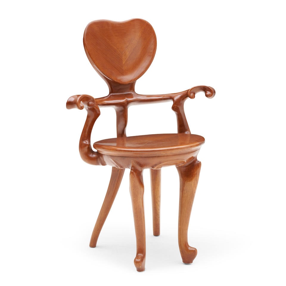 'CALVET ARMCHAIR' AFTER ANTONI GAUDI Spain, designed 1900-1901 for Casa Calvet, oak, unmarked, h... (1 of 3)
