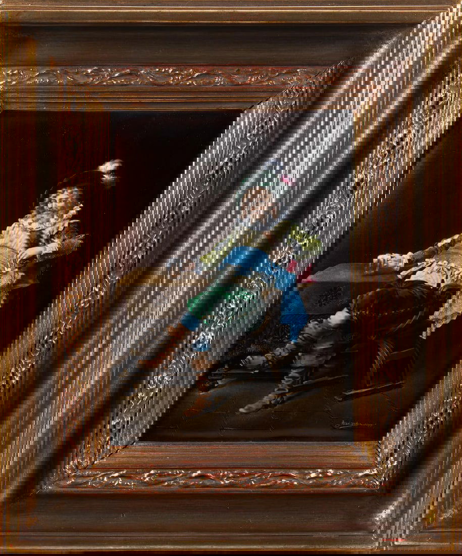 JULES SARLANDIE (1874-1936) ENAMEL PLAQUE Limoges, France, early 20th century, enamels on copper... (1 of 3)