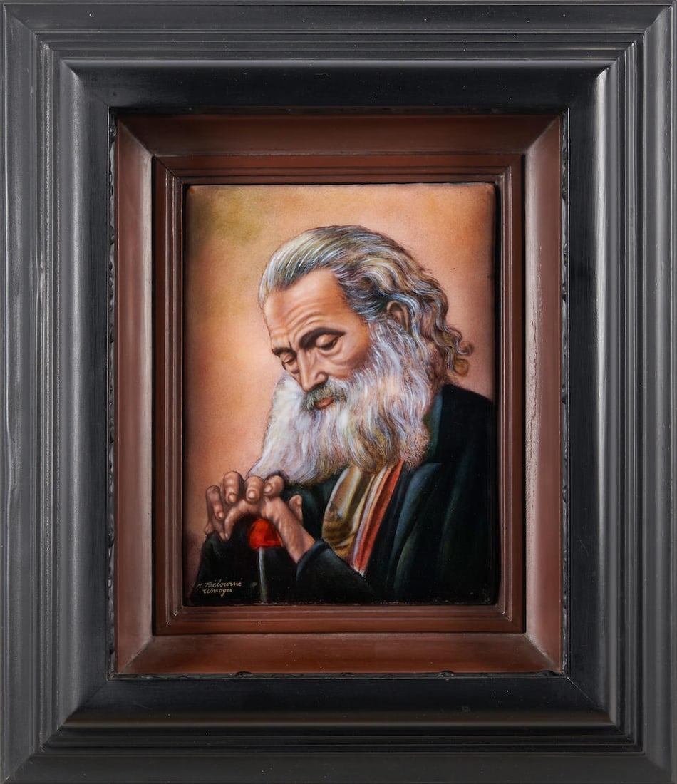 MICHEL BETOURNE (20TH CENTURY) ENAMEL PLAQUE France, c. 1960, enamels on copper, wood and compos... (1 of 3)