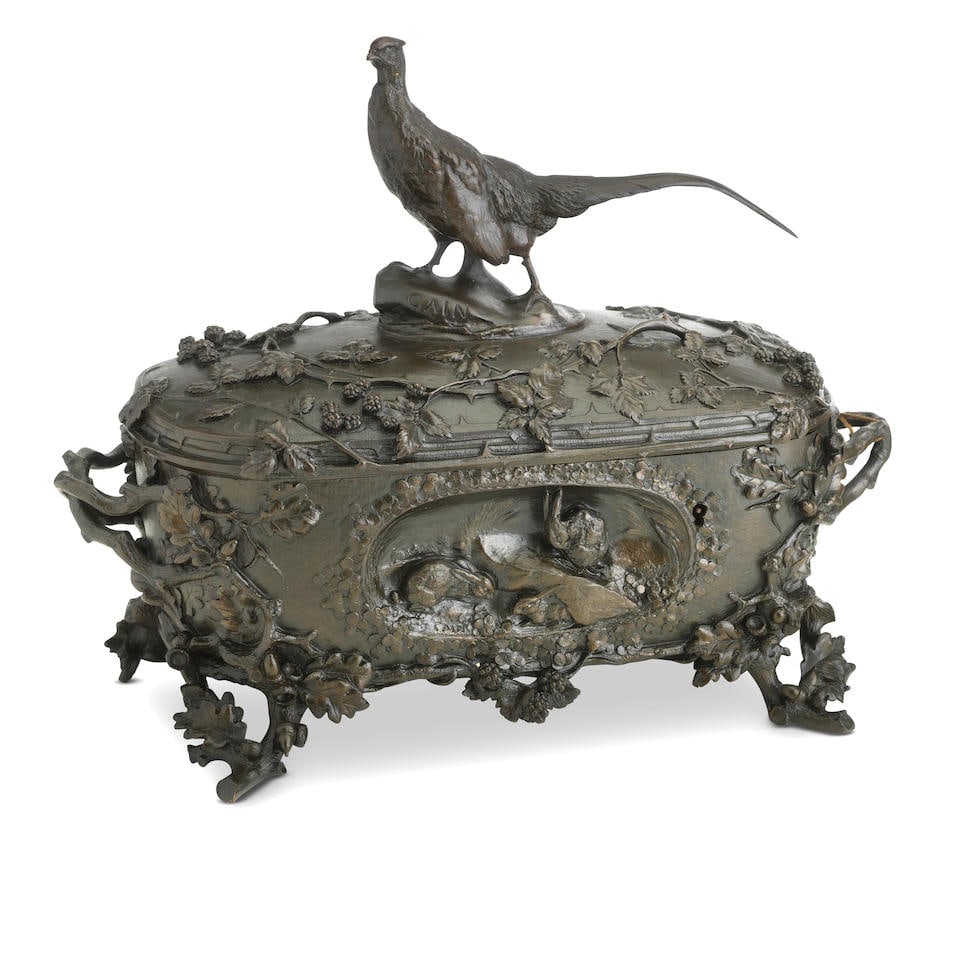 Georges Jules Auguste Cain (French, 1856-1919): A French bronze casket Late 19th century (1 of 1)