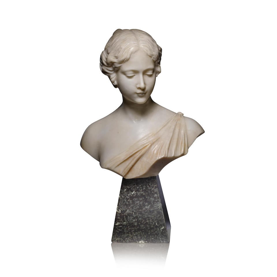 Dante Zoi Bust of a maiden, circa 1900: Dante Zoi Bust of a maiden, circa 1900 Marble 53 cm high Signed D. Zoi Firenze For further information on this lot please visit Bonhams.com For further information about this lot please