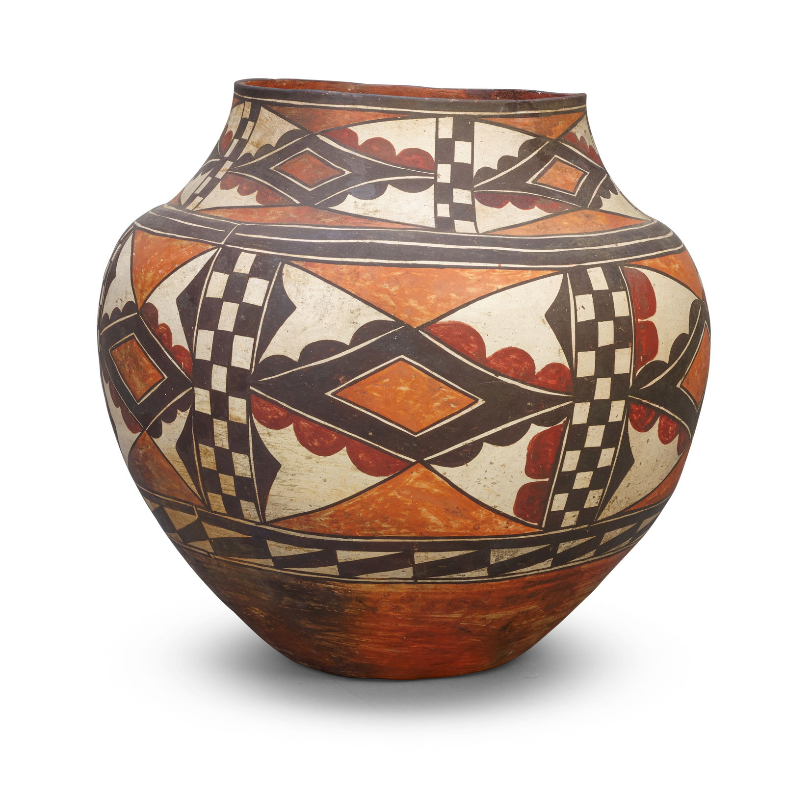 An Acoma or Laguna polychrome olla (1 of 3)