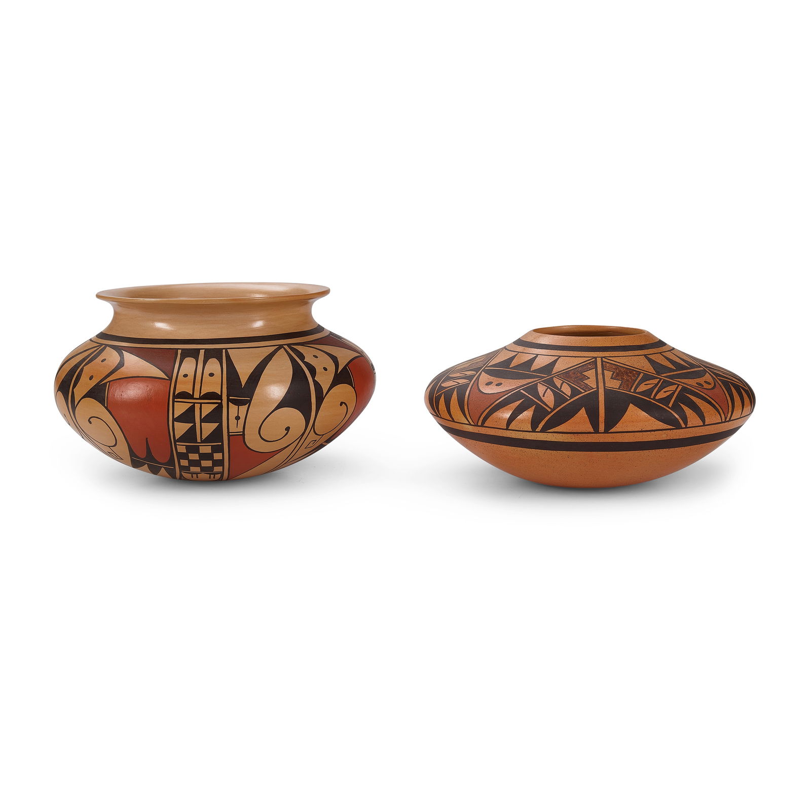 Two Dee Johnson Setalla polychrome pottery jars (1 of 2)