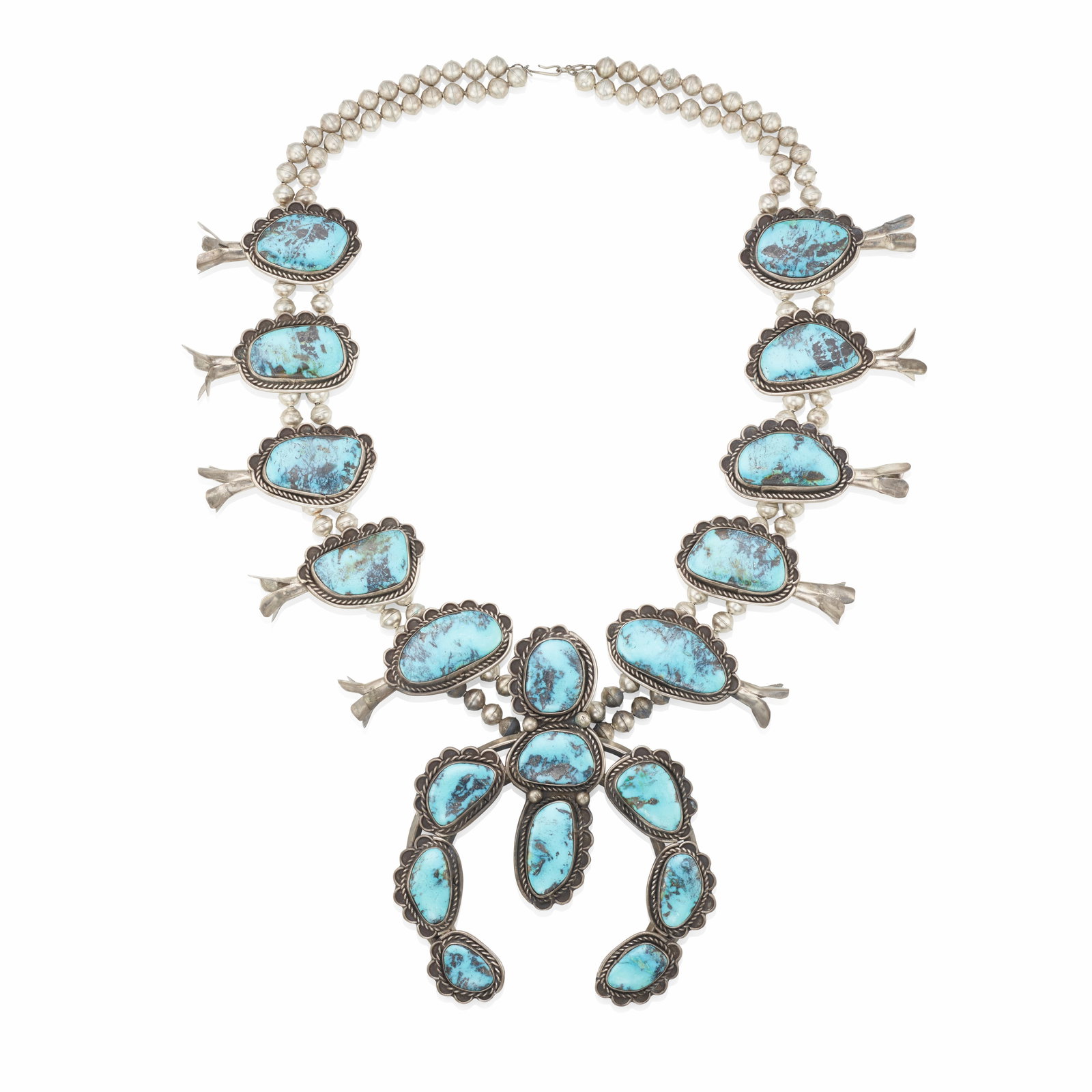 A large Diné (Navajo) squash blossom necklace (1 of 1)