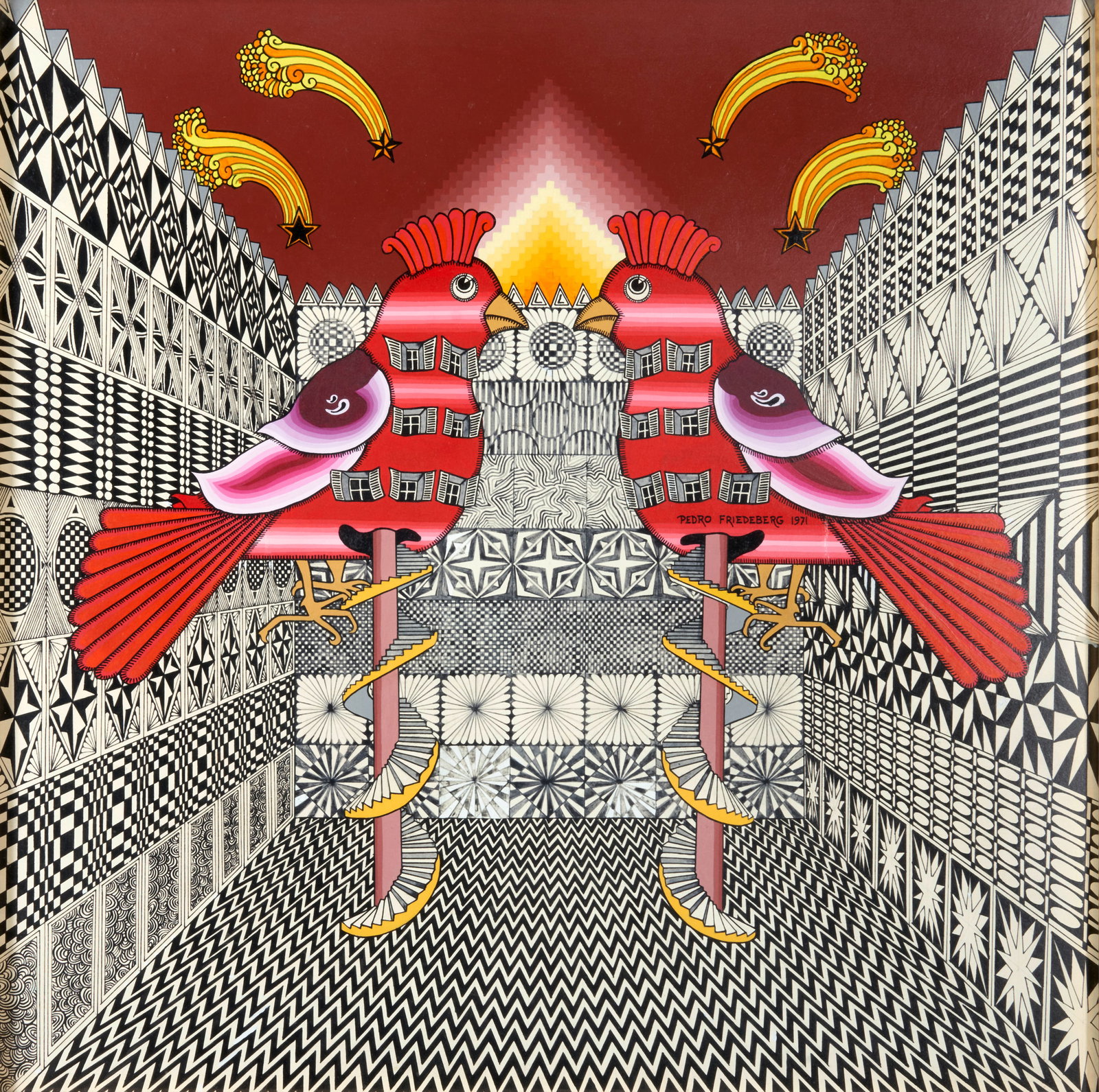 PEDRO FRIEDEBERG (Mexican, born 1936) A Kaleidoscopic Landscape (sight 18 3/4 x 18 3/4 in. (47.6... (1 of 1)