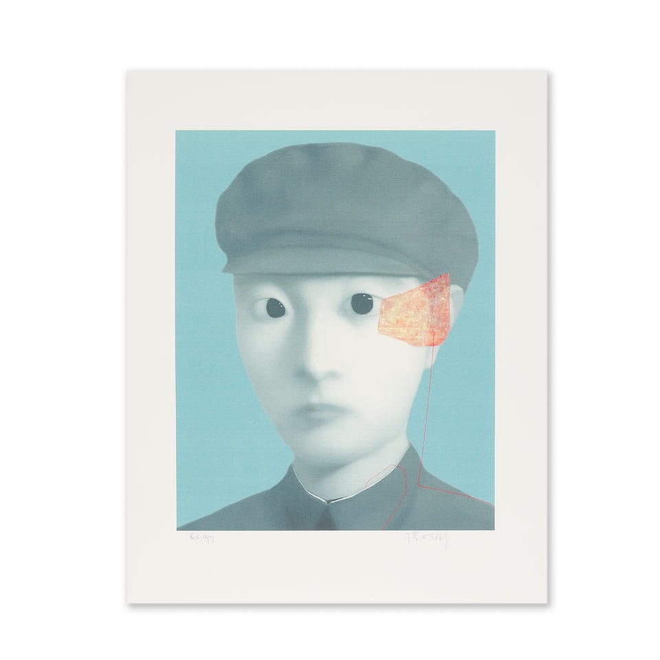 ZHANG XIAOGANG (NE EN 1956) My dear friends 2, 2002 Impression digitale en couleurs sur vél...: ZHANG XIAOGANG (NE EN 1956) My dear friends 2, 2002 Impression digitale en couleurs sur vélin Signée et numérotée 62/99 Editée par Kwai Po Collection, Hong Kong 48 x 38 cm Col