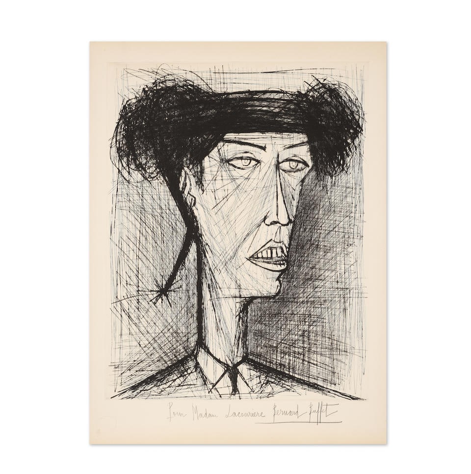 BERNARD BUFFET (1928-1999) La Torero I, 1961 (de Francony, 27)Eau-forte en noir sur vélin d...: BERNARD BUFFET (1928-1999) La Torero I, 1961 (de Francony, 27) Eau-forte en noir sur vélin d'Arches Signée, annotée 'EA' et dédicacée 'Pour Madame Lacourière' (75 ép