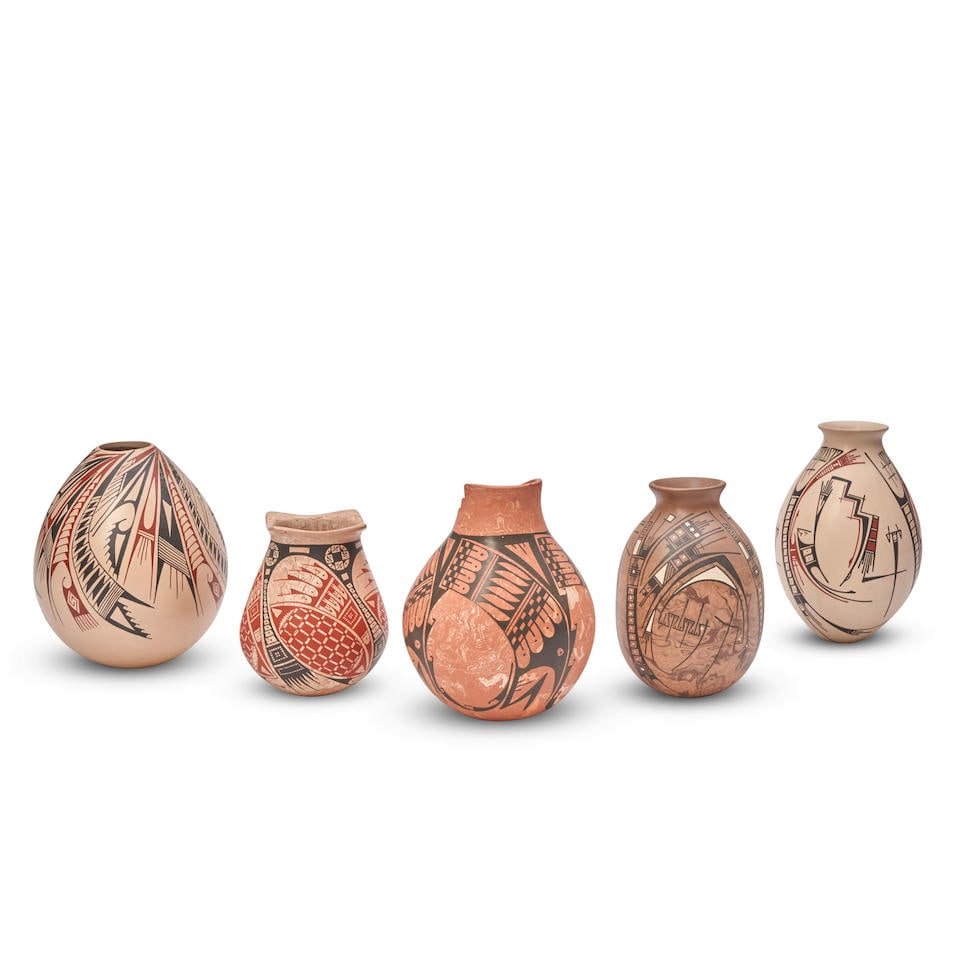 FIVE MATA ORTIZ POTTERY JARS (1 of 1)