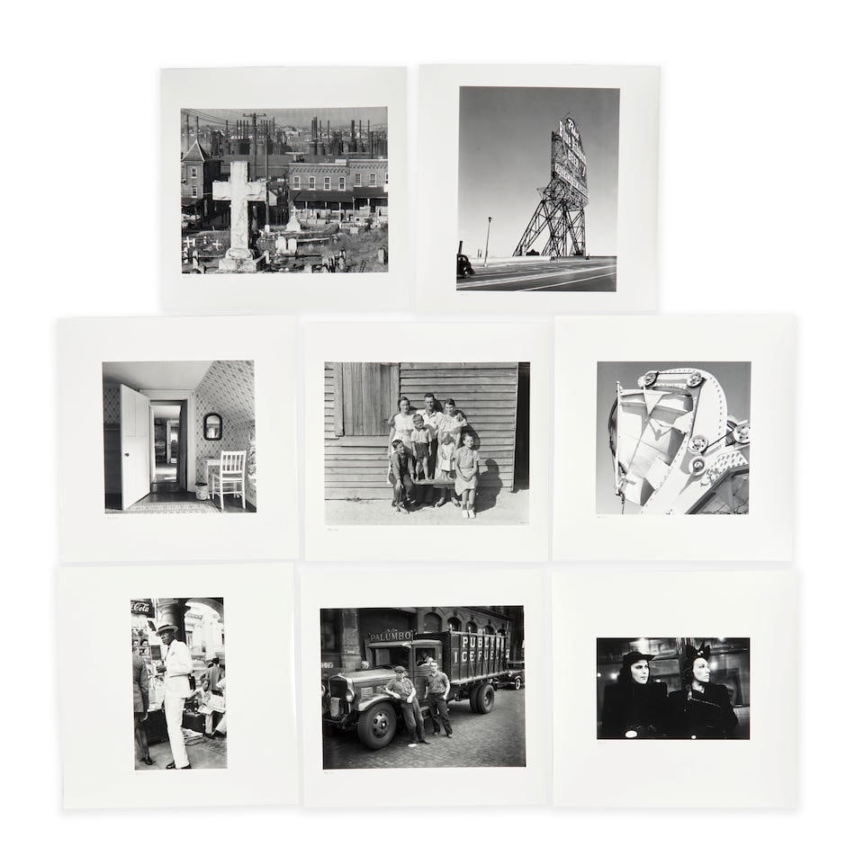 Walker Evans (1903-1975); Select images from the First and Last Portfolio; (8): Walker Evans (1903-1975) Select images from the First and Last Portfolio, Eight gelatin silver prints, printed 1978; each numbered '46/75' in ink lower left and with Walker Evans Estate stamp embossed