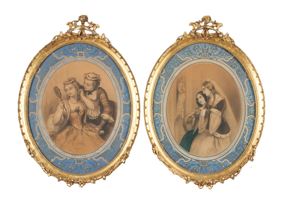 TWO FRAMED VICTORIAN CHROMOLITHOGRAPHS America, late 19th century (1 of 2)