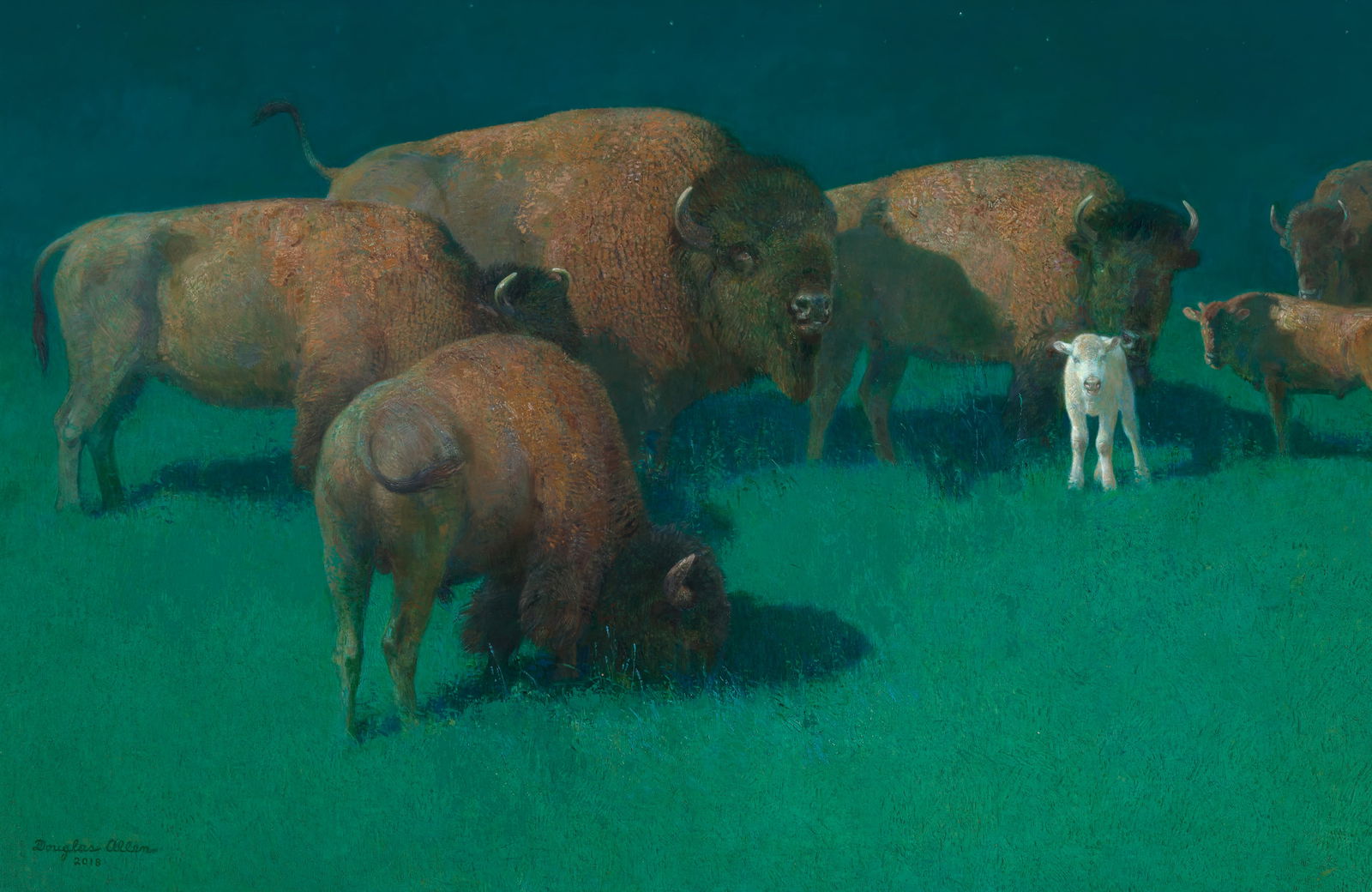 Douglas Allen (born 1935) Sacred (White Buffalo Calf) 24 x 36 in. framed 31 1/2 x 43 in. (1 of 1)