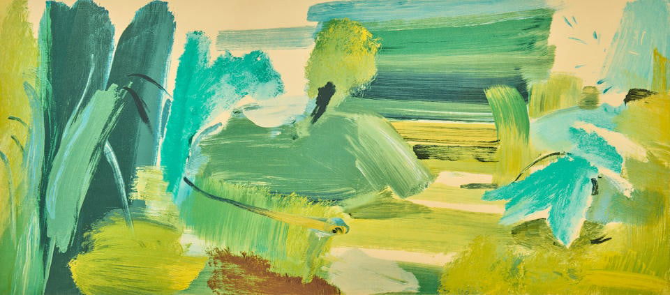 Ivon Hitchens (1893-1979) For John Constable, 1976: Ivon Hitchens (1893-1979) For John Constable, 1976 signed, titled and numbered 80/100 in pencil, counter-signed by the printer Chris Betambeau screenprint in colours 52.2 x 98.8cm (20 9/16 x 38 7/8in)