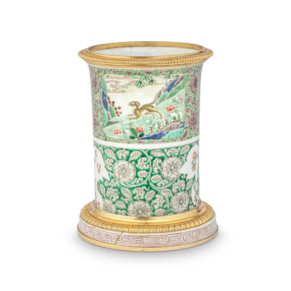 A French gilt bronze mounted Chinese porcelain vase The gadrooned mounts probably late 19th/earl... (1 of 2)