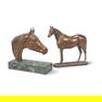 Pamela H Du Boulay (British, 20th century): Two patinated equestrian bronze models (2)