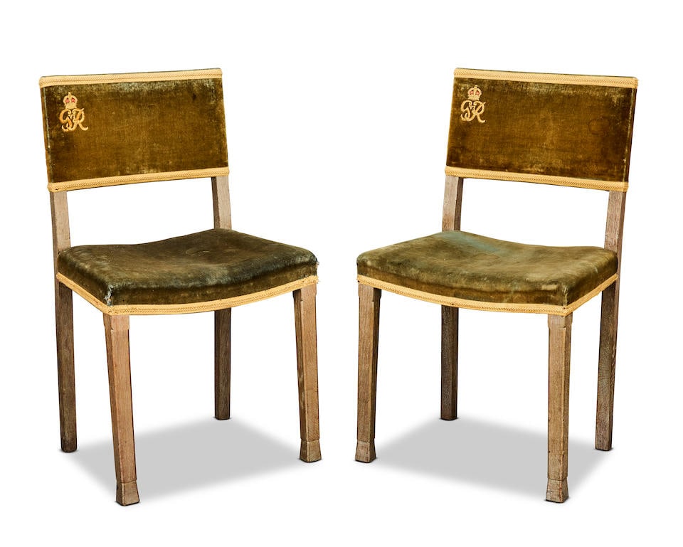 A pair of limed oak George VI Coronation chairs Circa 1936 (2) (1 of 11)
