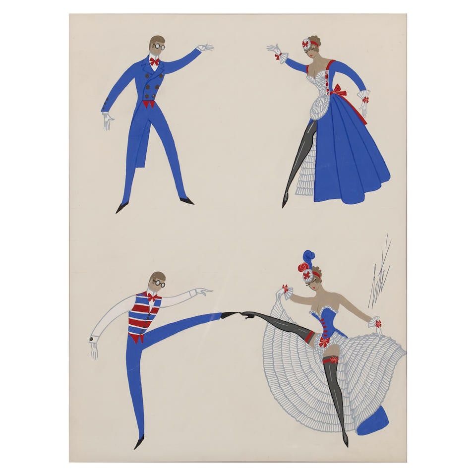 Erté (Romain de Tirtoff) (Russian/French, 1892-1990) Quartette sight 14 x 10 1/4in (35.5 x ... (1 of 3)
