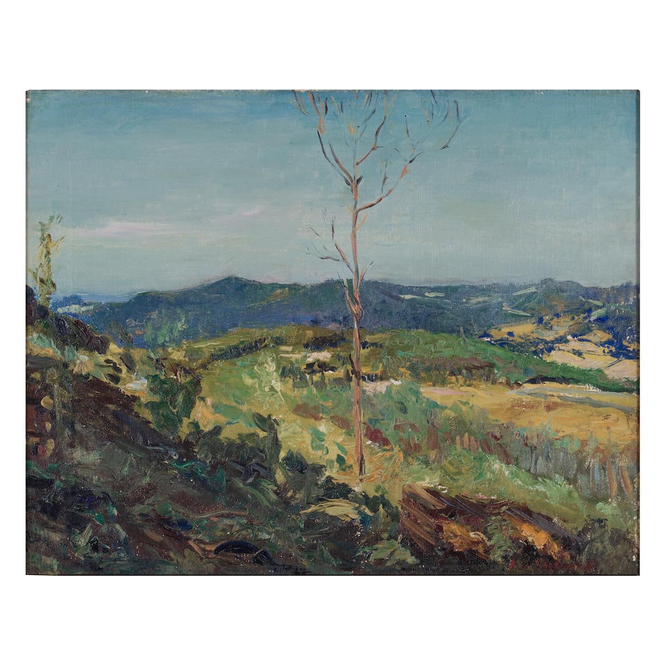 Abraham Jacob Bogdanove (Russian/American, 1887-1946) The sentinel 16 x 20in (40.5 x 50.8cm); fr...: Abraham Jacob Bogdanove (Russian/American, 1887-1946) The sentinel signed 'A.J. Bogdanove' (lower right) oil on canvas 16 x 20in (40.5 x 50.8cm); framed 23 1/2 x 27 1/2in (59.5 x 69.8cm) Footnotes: Pr