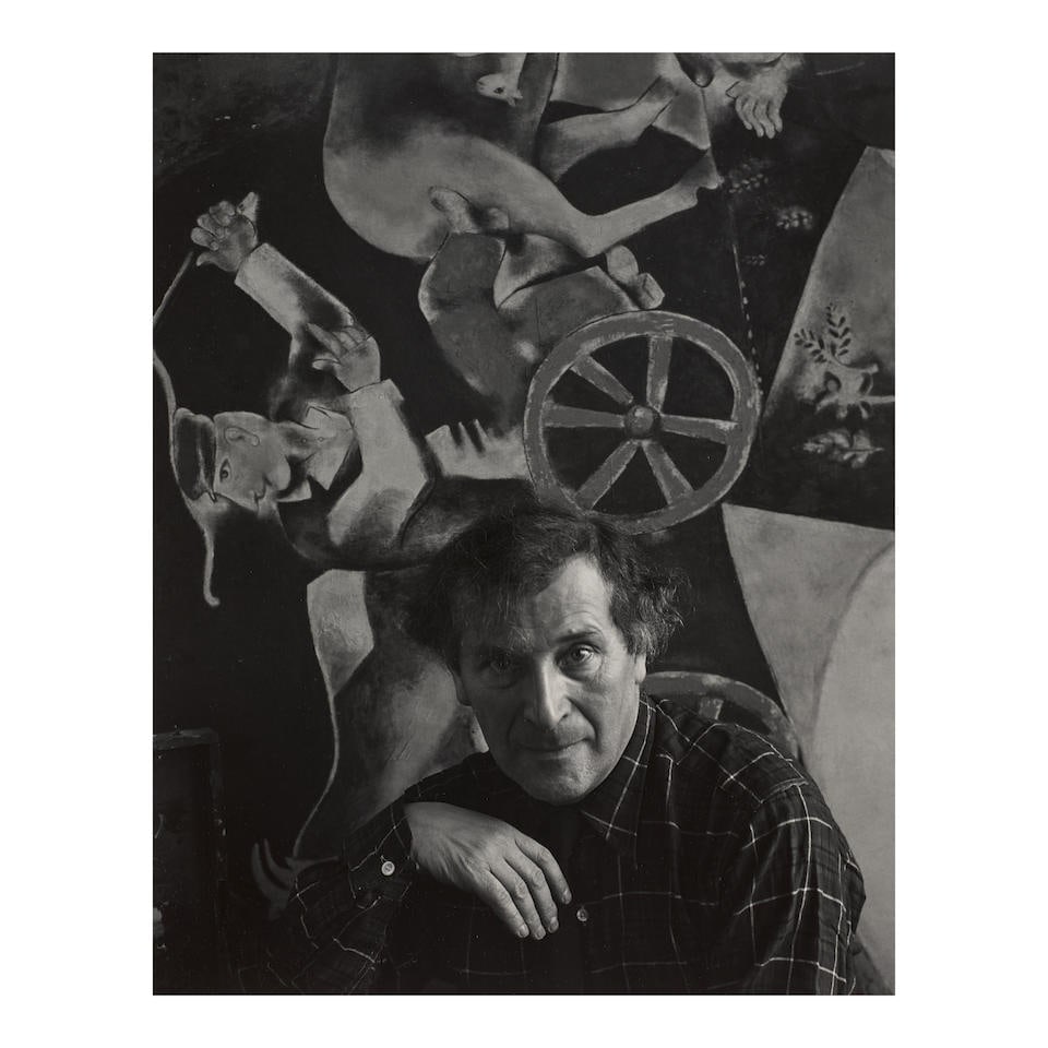 Arnold Newman (1918-2006); 'Marc Chagall';: Arnold Newman (1918-2006) 'Marc Chagall', 1941 Gelatin silver print, printed later; flush-mounted, signed, titled, and dated in pencil in the margin. 22 3/4 x 18 in. (57.8 x 45.7 cm.) sheet 23 7/8 x 1