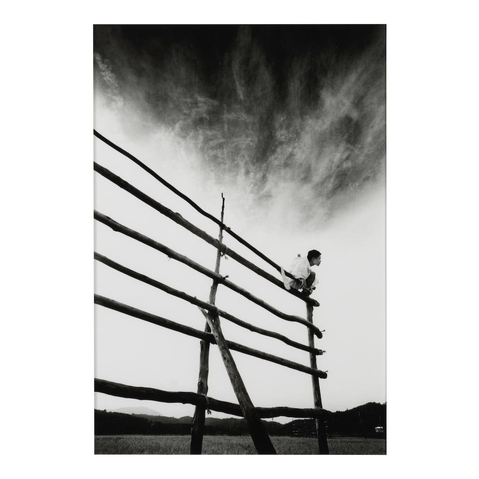 Eikoh Hosoe (1933-2024); 'Kamaitachi #8';: Eikoh Hosoe (1933-2024) 'Kamaitachi #8', 1965 Gelatin silver print, printed later; signed in ink in the margin, signed, titled, and dated in pencil on the reverse, framed. 18 x 12 3/8 in. (45.7 x 31.4