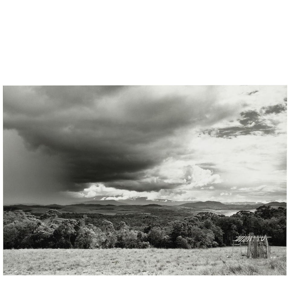 Lothar Baumgarten (1944-2018); Montaigne 1 (from the 'Montaigne' series);: Lothar Baumgarten (1944-2018) Montaigne 1 (from the 'Montaigne' series), 1977 Gelatin silver print, printed c. 1985; signed, titled, dated, annotated 'La Gran Sabana Rio Karuai' and numbered '1' in pe