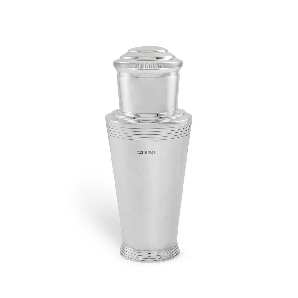 KEITH MURRAY FOR MAPPIN & WEBB: a rare Art Deco design silver cocktail shaker marks for Mappin &... (1 of 1)