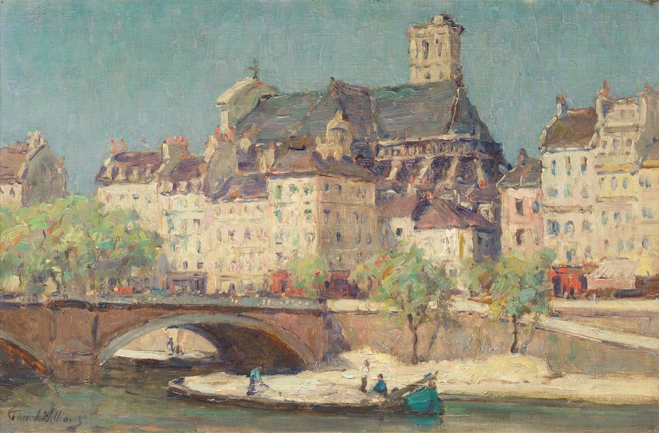 Terrick John Williams, RA (British, 1860-1936) Church of Saint-Gervais from the Seine, Paris: Terrick John Williams, RA (British, 1860-1936) Church of Saint-Gervais from the Seine, Paris signed 'Terrick Williams' (lower left); titled and inscribed with the artist's address 'St.Gervais, Paris/T