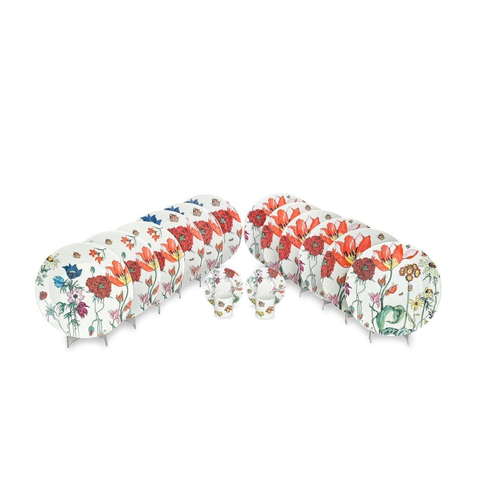 Fleur Cowles (American, 1908-2009) 'Jardin de Fleur' service for Denby Limoges, circa 1975 (1 of 2)