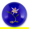 PAUL J. STANKARD (B. 1943) ORCHID ON BLUE GROUND GLASS PAPERWEIGHT dated 1982, edition of 100, i...