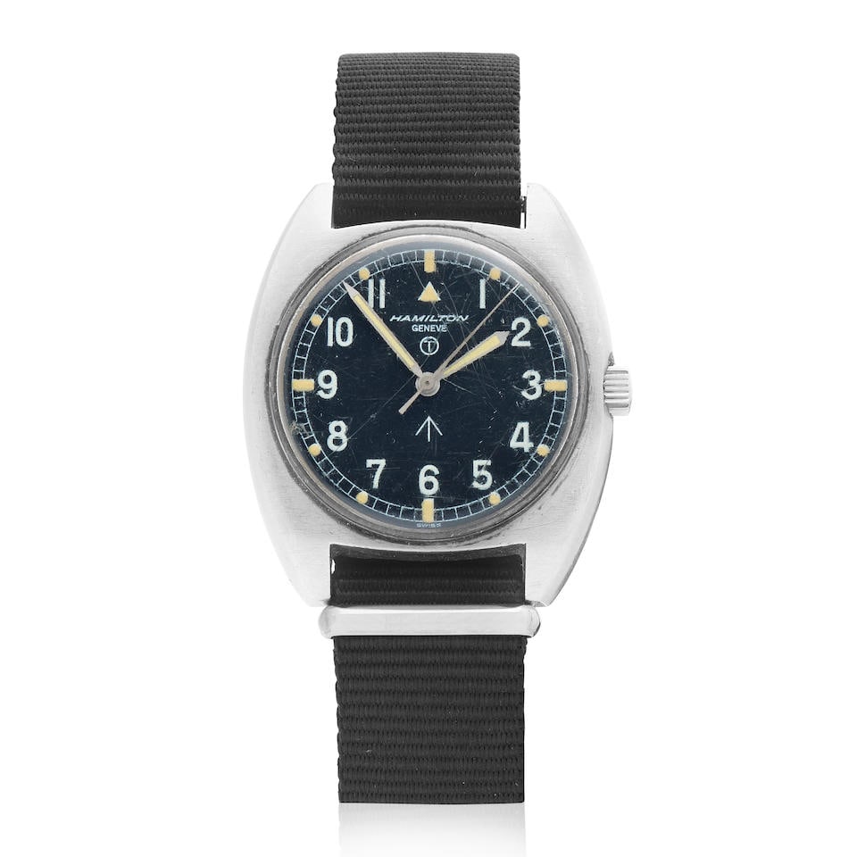 Hamilton. A stainless steel manual wind military issue wristwatch issued to the RAF  Circa 1974 (1 of 4)