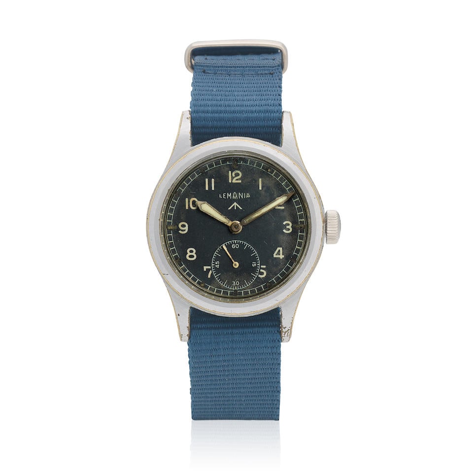 Lemania. A chrome plated manual wind military issue wristwatch   'Dirty Dozen', Circa 1945 (1 of 4)