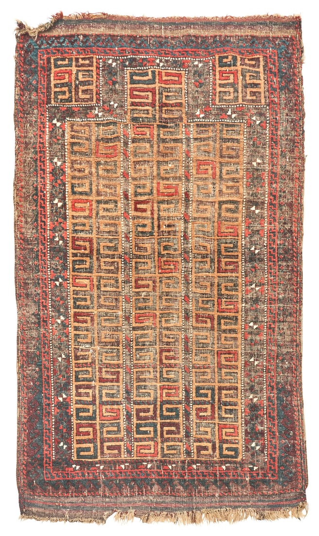 TWO BALUCH PRAYER RUGS 2 ft. 10 in. x 4 ft. 5 in. and 2 ft. 2 in. x 3 ft. 10 in. (1 of 6)