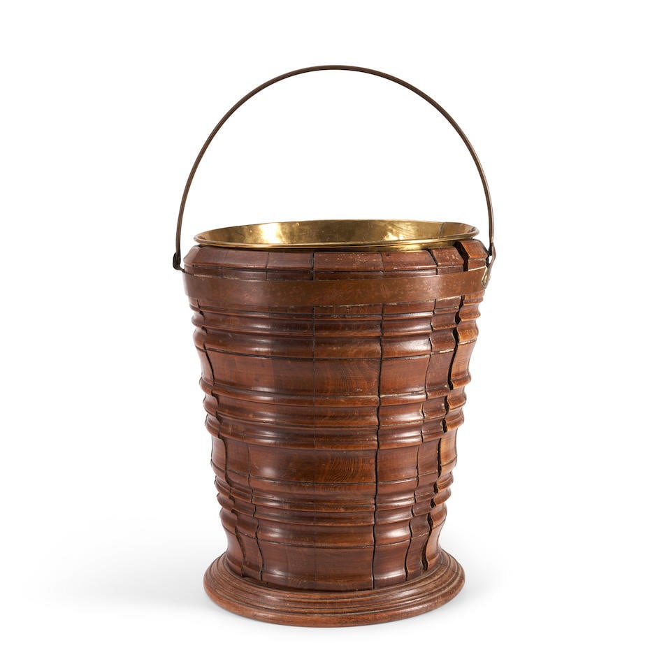 Brass Bound Mahogany Peat Bucket, England, (1 of 2)