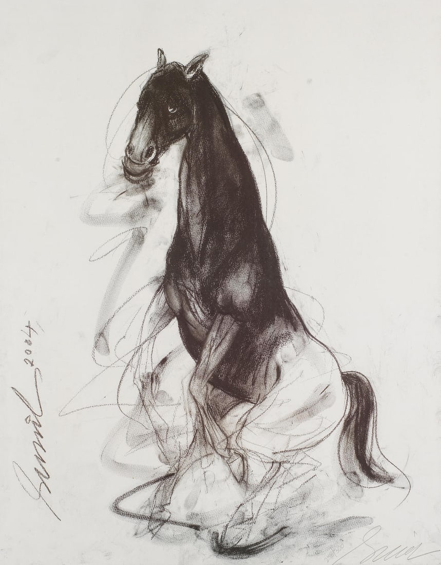 Sunil Das (Indian, 1939-2015) Untitled (Horse): Sunil Das (Indian, 1939-2015) Untitled (Horse) signed 'Sunil 258/300' lower right and printed 'Sunil 2004' lower left print 65 x 51.7cm (25 9/16 x 20 3/8in). Footnotes: Provenance Property from a p