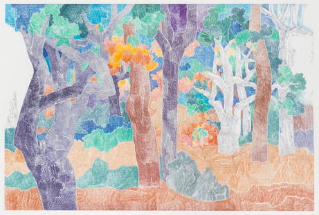 Laxma Goud (B.1940) Untitled Untitled (Landscape): Laxma Goud (B.1940) Untitled Untitled (Landscape) signed and dated '003 and edition 133/300 upper right; printed sign and date lower left print, framed 39.8 x 59.3cm (15 11/16 x 23 3/8in). Footnotes: