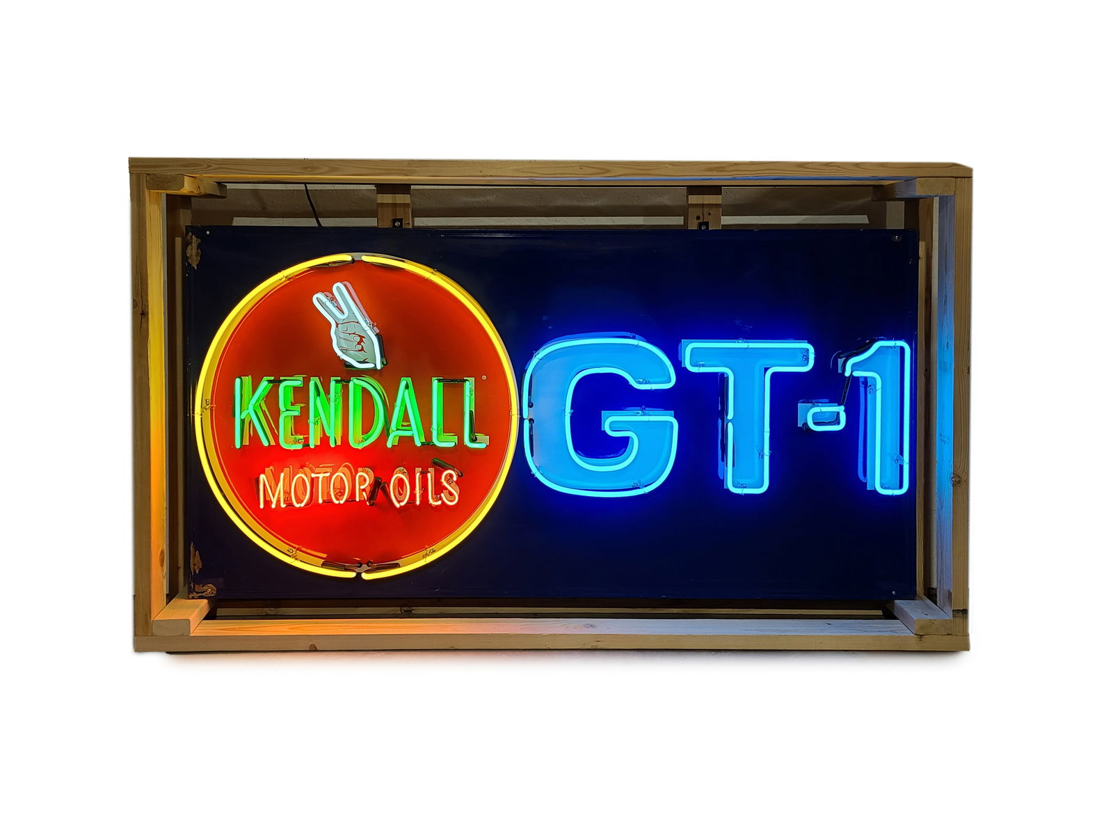 Original Kendall GT-1 tin neon sign (1 of 1)