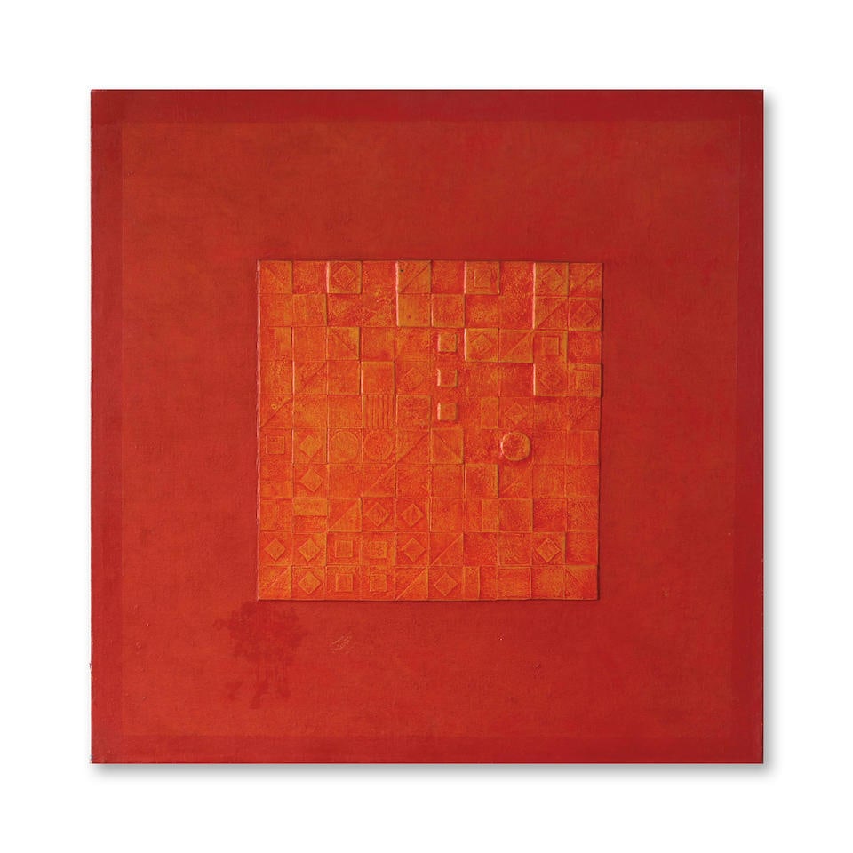 GOTTFRIED HONEGGER (1917-2016) Harlem 1957: GOTTFRIED HONEGGER (1917-2016) Harlem 1957 signé, titré et daté 1957 au revers ; signé, titré et daté 1957 sur le châssis huile sur cartons assemblés collé