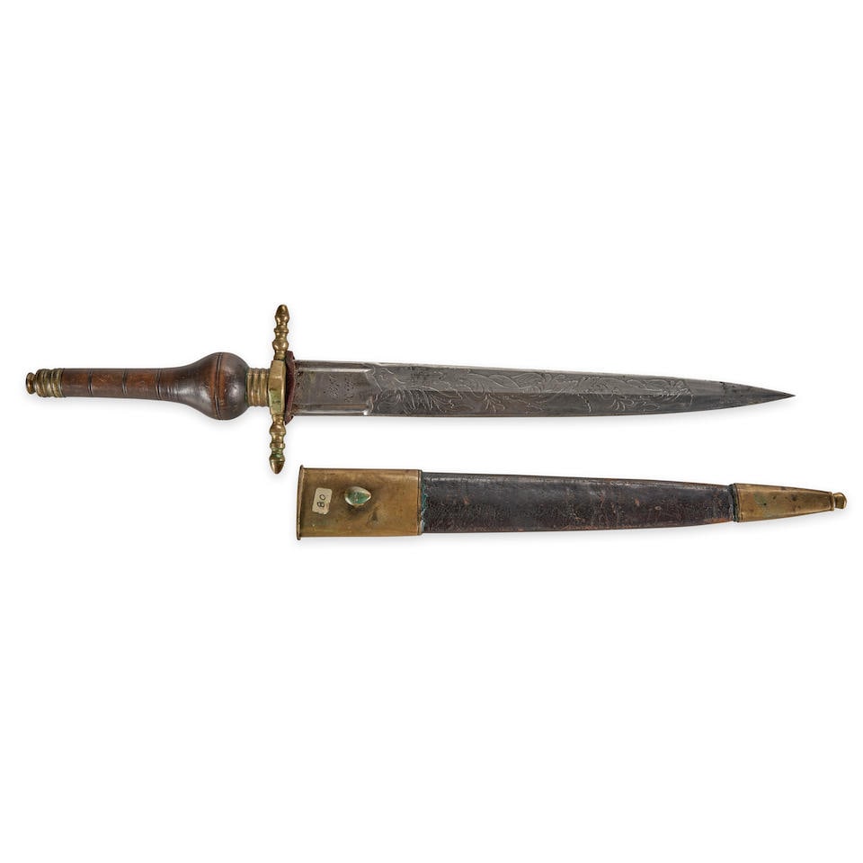 A SPANISH HUNTING PLUG BAYONET, (1 of 2)