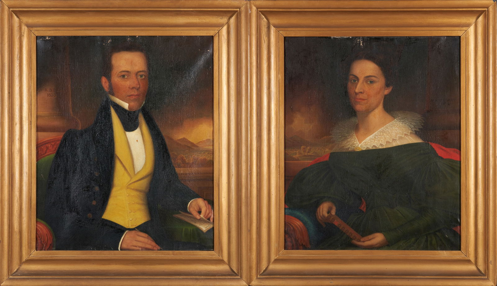 Robert Street (American, 1796-1865) Pair of Portraits of a Man and Woman, each 29.5 x 24.25 in. (1 of 5)