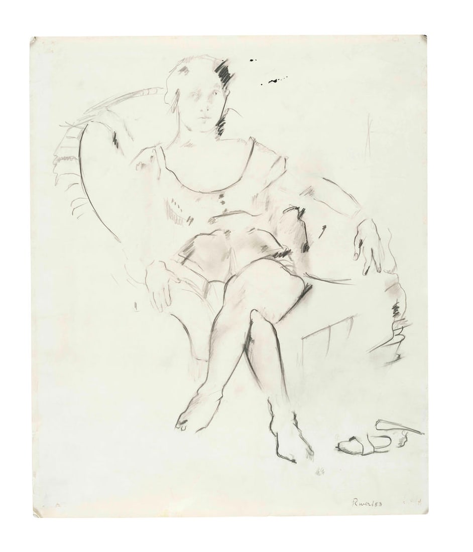 LARRY RIVERS (1923-2002) Naome 16 7/8 x 13 7/8 in (42.8 x 35.3 cm) (Executed in 1953) (1 of 4)