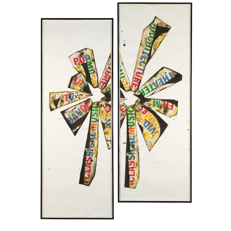 DAVE MULLER (B.1964) NEW YORK TIMES SUNDAY, DECEMBER 25, 2005 ARTS & LEISURE (THE YEAR IN CULTUR...: DAVE MULLER (B.1964) NEW YORK TIMES SUNDAY, DECEMBER 25, 2005 ARTS & LEISURE (THE YEAR IN CULTURE) STAR acrylic on paper in two parts I. 115 1/2 x 41 3/4 in (293.4 x 106 cm); II. 111 1/2 x 41 3/4 in (