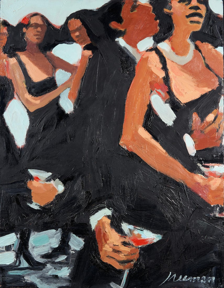 ROBERT FREEMAN (American, born 1946) On the Dance Floor (36 1/4 x 28 1/8 in. (92.1 x 71.4 cm)fra...: ROBERT FREEMAN (American, born 1946) On the Dance Floor signed 'Freeman' (lower right) oil on canvas 36 1/4 x 28 1/8 in. (92.1 x 71.4 cm)framed 38 1/4 x 30 1/4 x 1 3/4 in. (97.2 x 76.8 x 4.4 cm) Footn