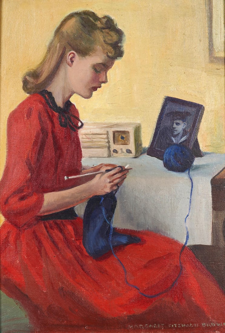MARGARET FITZHUGH BROWNE (American, 1884-1972) Awaiting News (13 7/8 x 10 1/8 in. (35.2 x 25.7 c... (1 of 4)