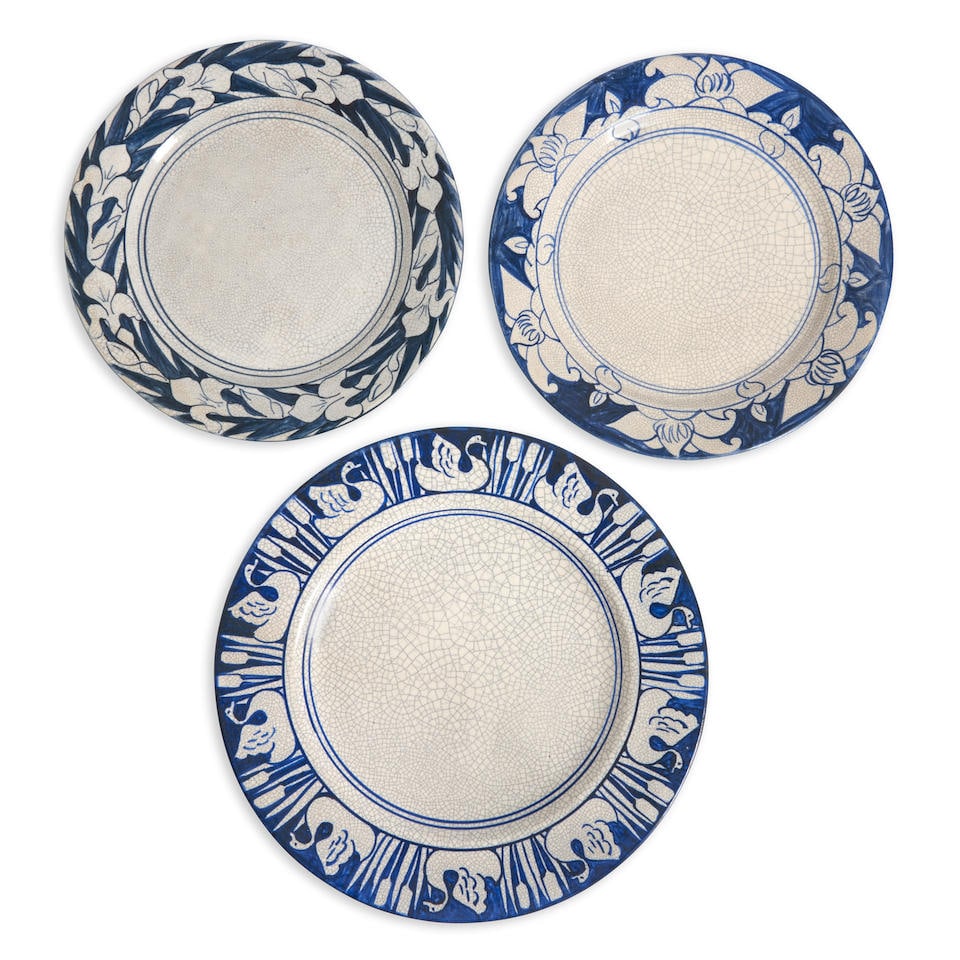 THREE DEDHAM POTTERY PLATES (1 of 3)