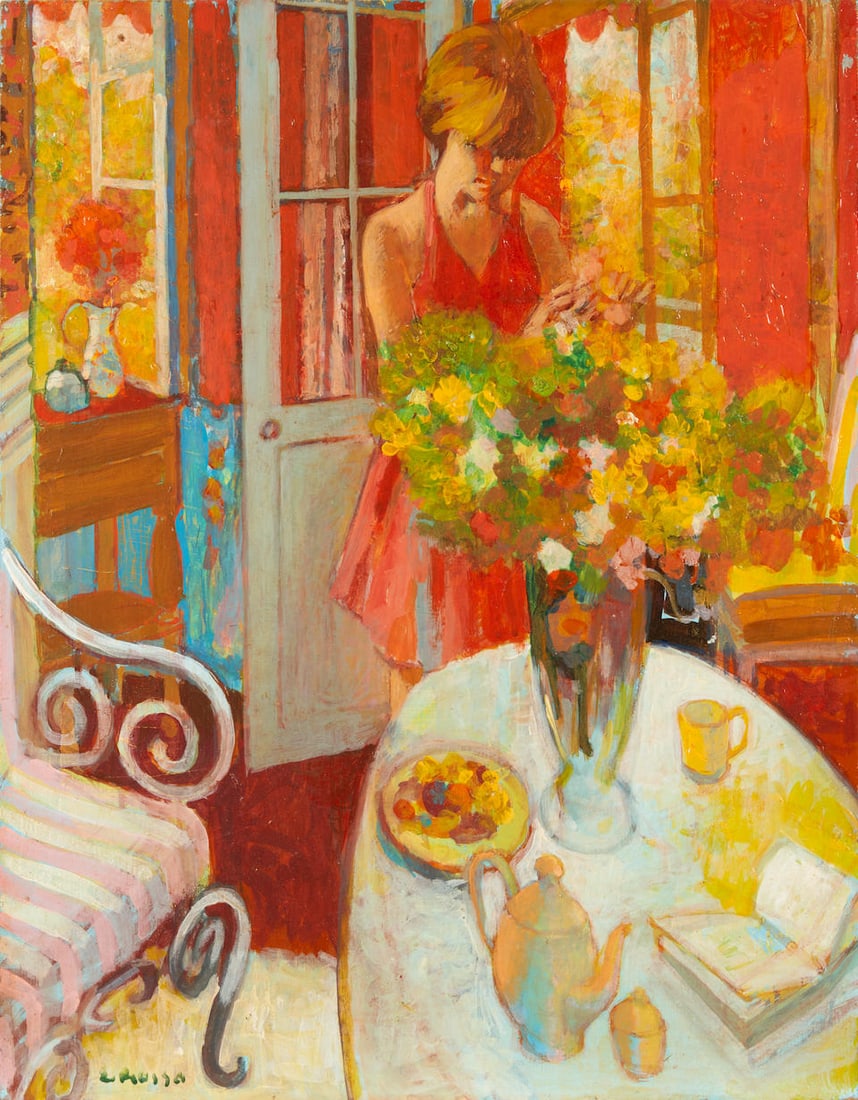 ENZO RUSSO (Italian/American, b. 1936) Flower Arranging (14 x 11 in. (35.6 x 28.0 cm)unframed) (1 of 3)