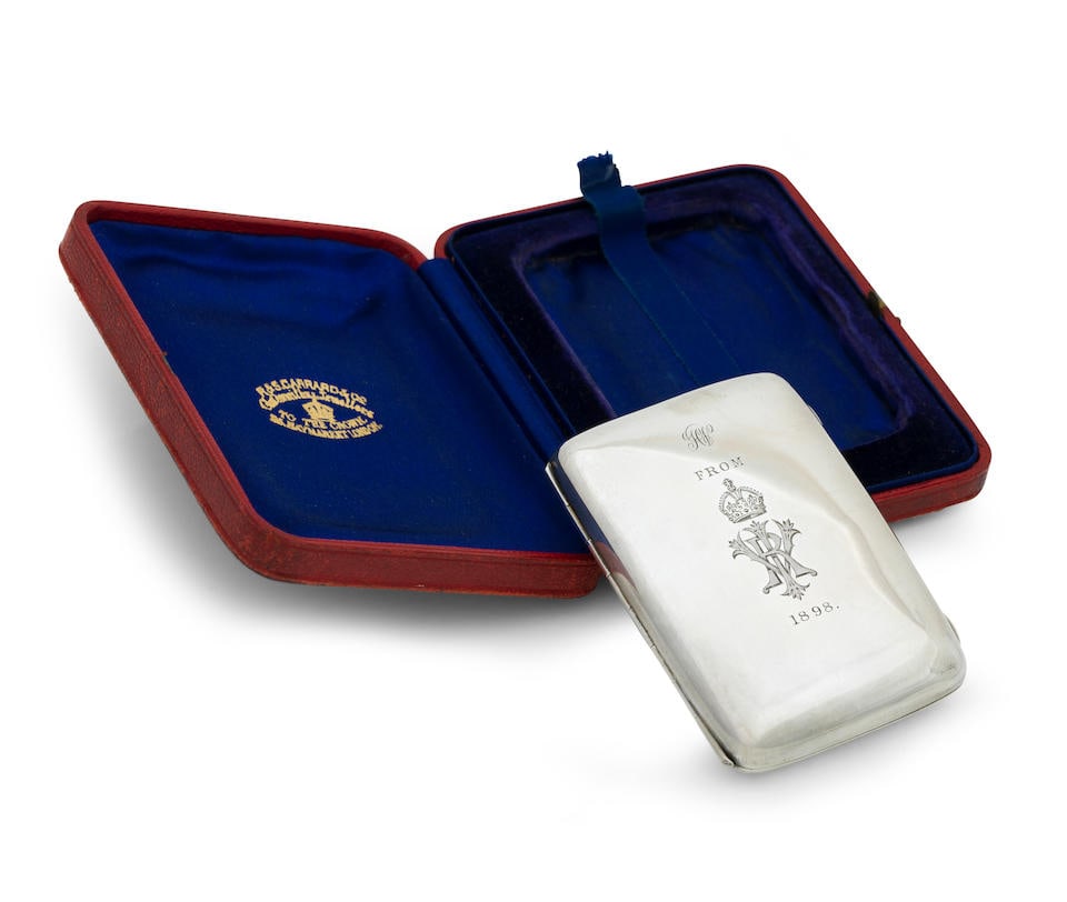 Royal: A silver cigarette case of Queen Victoria interest Maker's mark probably George Heath, Lo... (1 of 1)