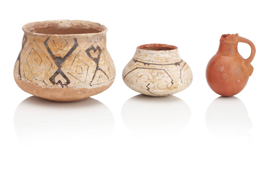 A Peruvian Shipibo earthenware vessel, 19th century, Of bulbous circular form, with geometric de... (1 of 1)